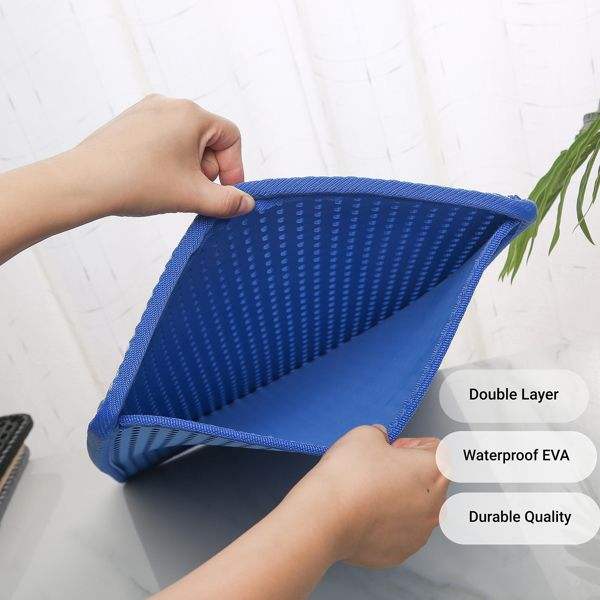 Honeycomb Cat Litter Mat — Double-Layer, Waterproof, Traps Litter (21"×14")