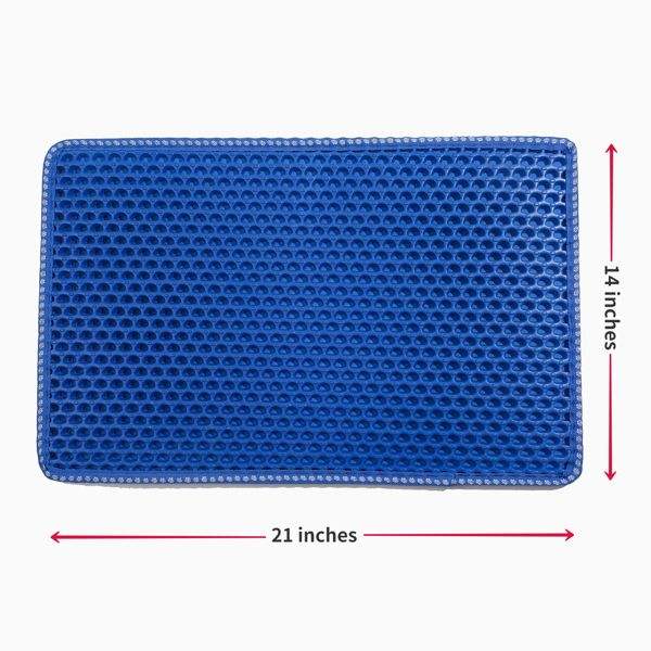 Honeycomb Cat Litter Mat — Double-Layer, Waterproof, Traps Litter (21"×14")