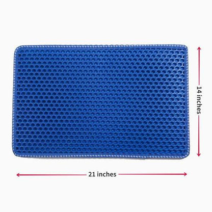 Honeycomb Cat Litter Mat — Double-Layer, Waterproof, Traps Litter (21"×14")