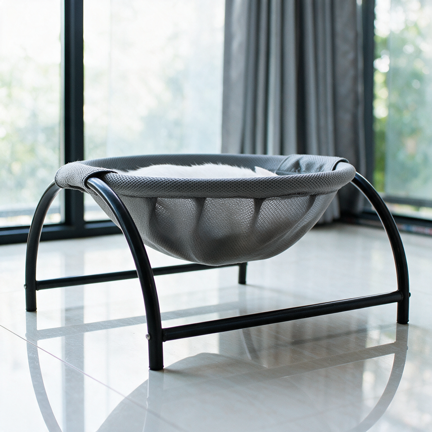 Elevated Cat Hammock Bed — Free-Standing, Breathable Mesh, Detachable & Washable